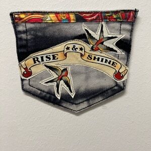 Rise and shine art collage patch